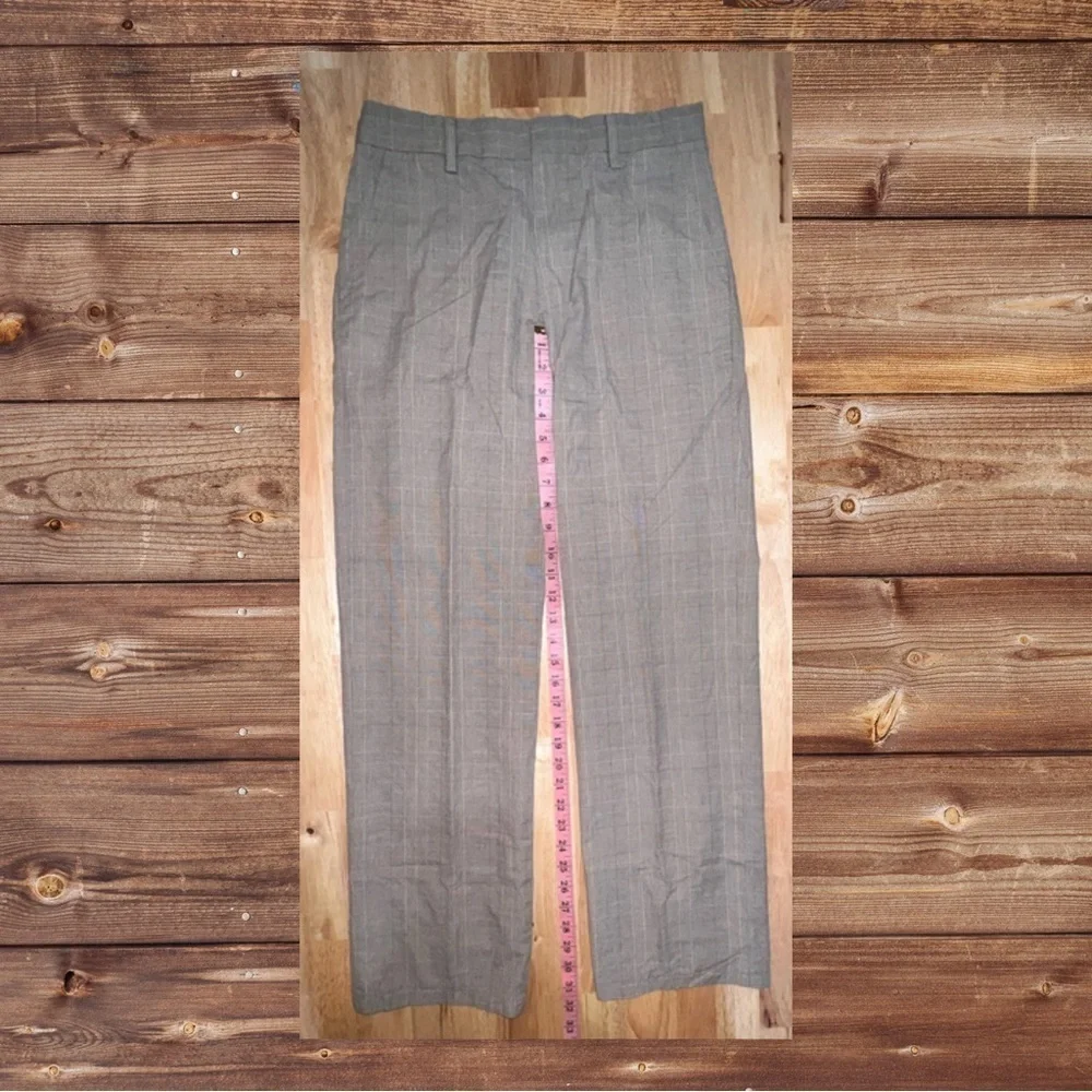 Banana Republic Beige Plaid Wool Blend Trousers, Sophisticated - Size 30/32